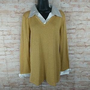 Clothing Co. By notations Gold metallic new tags M